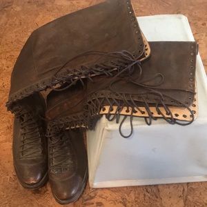 Free people Farylrobin tall lace up leather boots